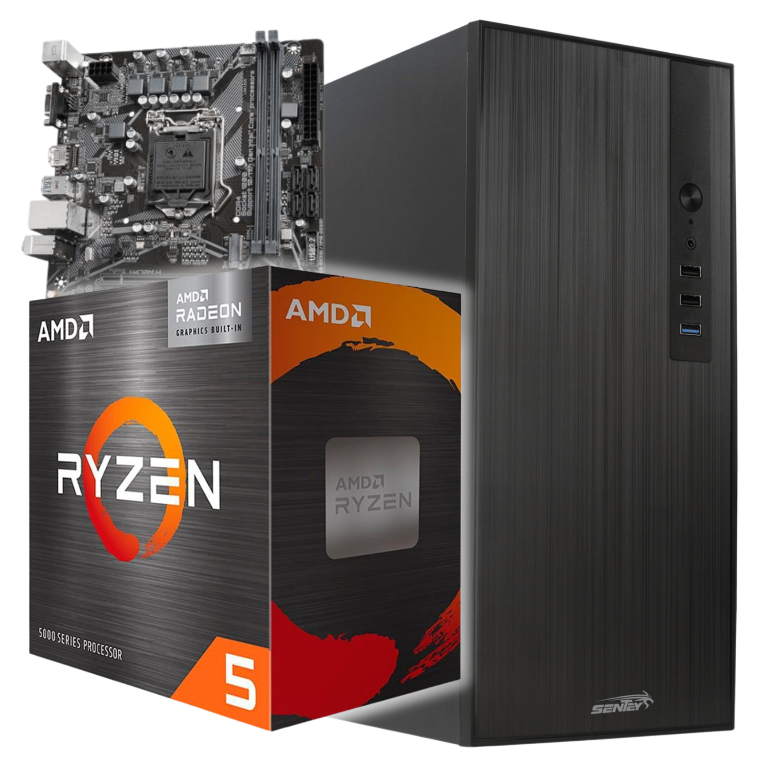 PC RYZEN 5 4600G A520 8GB 240GB GABINETE KIT